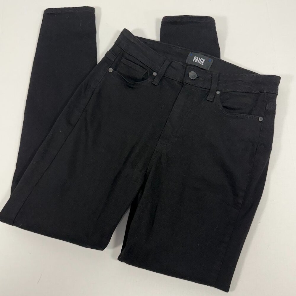 High Rise PAIGE Black Margot Crop Skinny Jeans Size 28